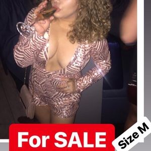 Rose gold sequin ROMPER